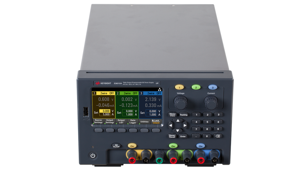 Keysight E36313A DC Power Supply, Three Channel, 6 V/10 A, 2x25 V/2 A, 160 W, E36300A Series