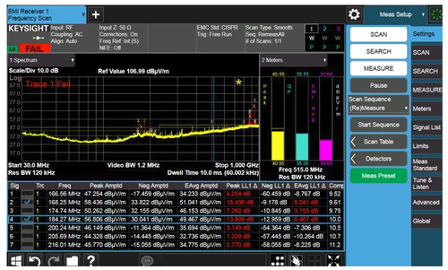 Keysight N6141EM0E EMI Measurement Application, Multi-Touch UI