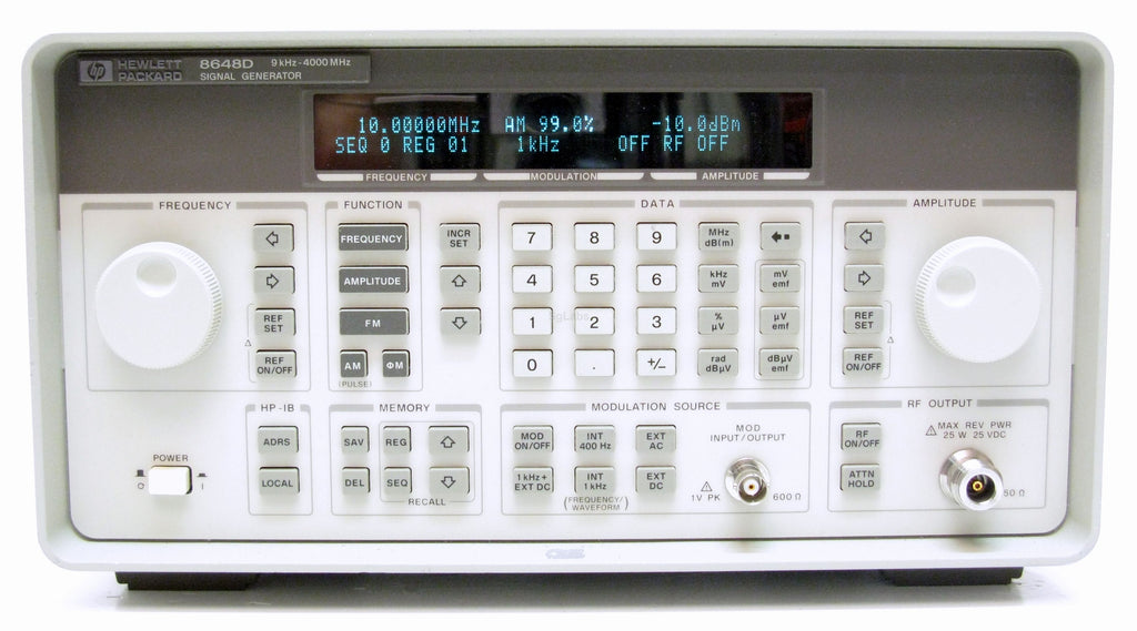 Keysight 8648D/1E5/1EA Signal Generator, 9 kHz to 4000 MHz
