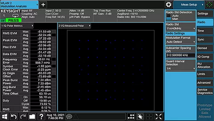 Keysight N9077EM0E WLAN 802.11a/b/g/j/p/n/af/ah Measurement Application, Multi-Touch UI